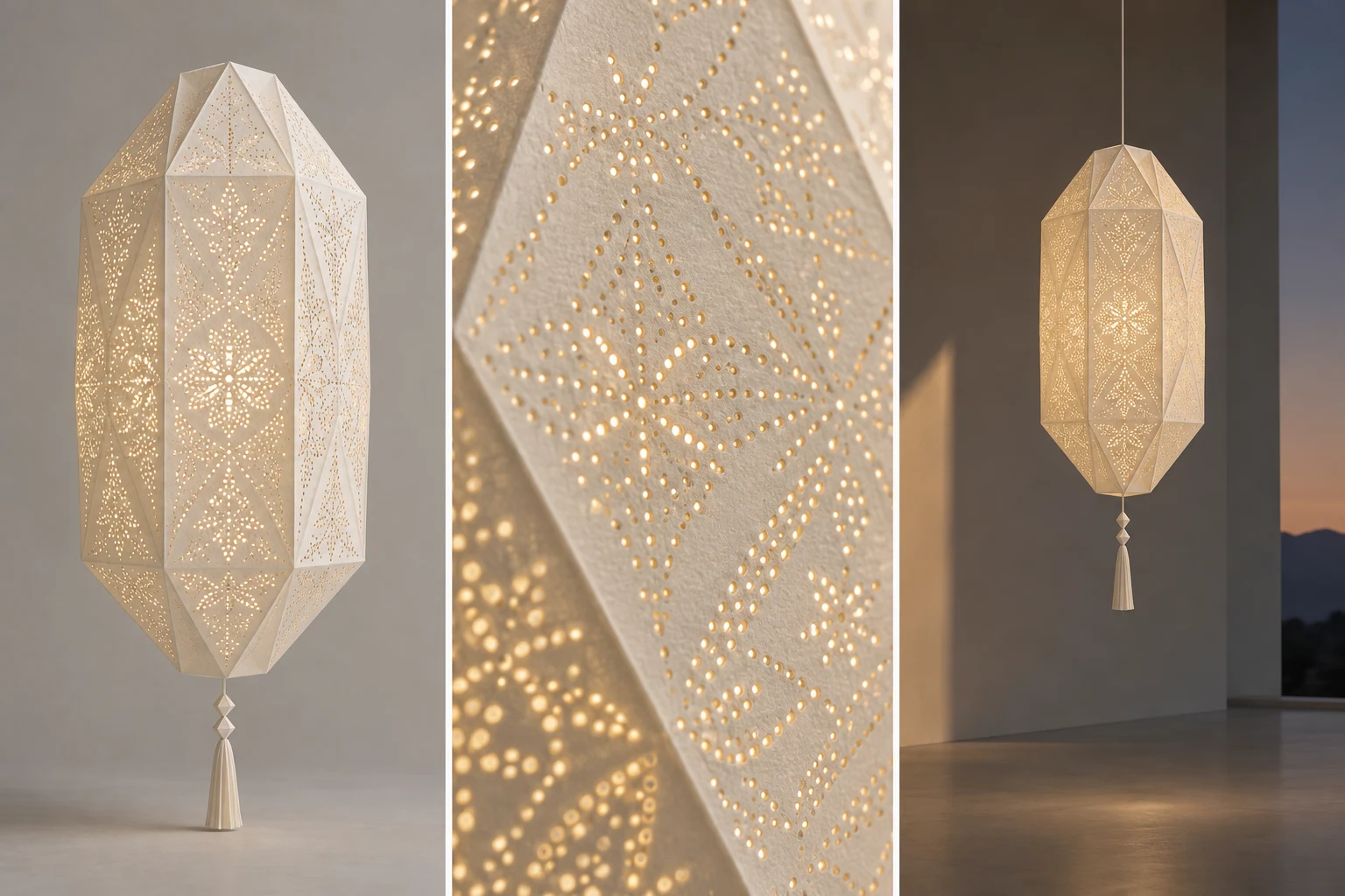 Xianju pierced-paper lanterns — AI concept illustration